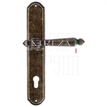Дверная ручка Extreza 'DANIEL' (Даниел) 308 на планке PL01 античная бронза (cyl)