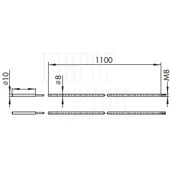 Тяги вертикальные для врезных замков серии 43190 CISA 07088.03.0 никель