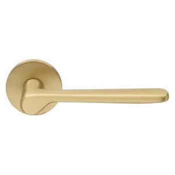 Дверная ручка дизайнерская премиум Ghobestir 'CITY Collection' 023 на круглом основании матовое золото