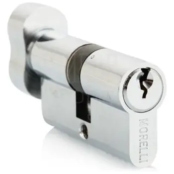 Цилиндр Morelli (50 мм/20+10+20) ключ-вертушка полированный хром