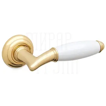Дверная ручка на розетке Mandelli 'Melody' 1201 золото + керамика
