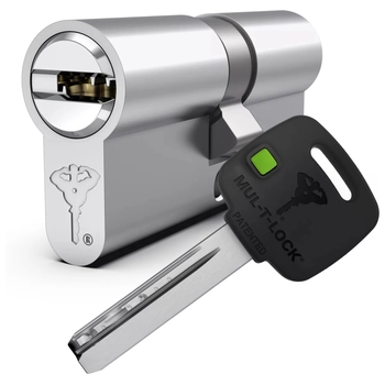 Цилиндровый механизм ключ-ключ Mul-T-Lock (Светофор) MTL300 120 mm (50+10+60) никель + флажок