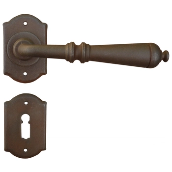 Дверная ручка кованая раздельная Galbusera ART. 2701 'MOSCA' античная ржавчина