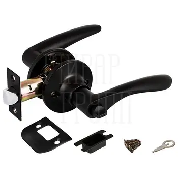 Дверные ручки-защелки на раздельном основании Fuaro (Фуаро) DK620/BK (620/B) (фик.) черный