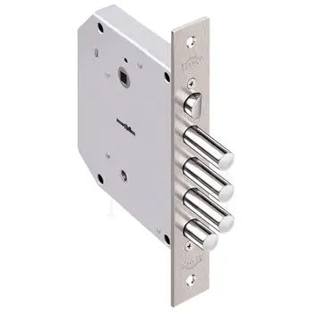 Замок Elbor (Эльбор) врезной сувальдный с задвижкой и защёлкой Базальт 1.05.41 /02646/ никель