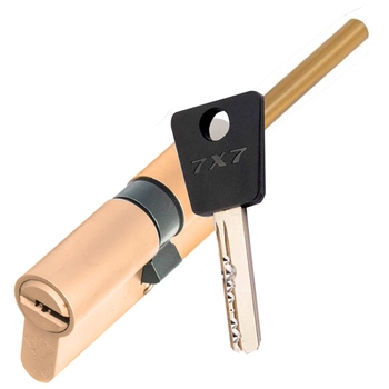 Цилиндровый механизм ключ-длинный шток Mul-T-Lock 7x7 62 mm (26+10+26) латунь + флажок