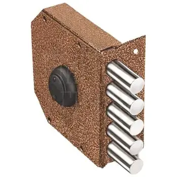 Замок Elbor (Эльбор) накладной Гранит 1.06.51.КМА никель сув. 5 риг. зап. коробка медный антик / 07340/ никель