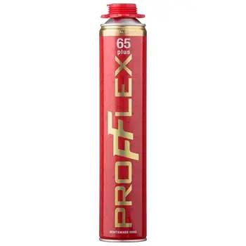 Пена монтажная PROFFLEX PRO RED Plus 65л зимняя под пистолет желтый