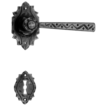 Дверная ручка кованая Galbusera ART. 17 античный черный