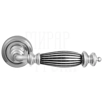 Дверная ручка на розетке Melodia 404 V 'Siena' серебро 925 с чернением