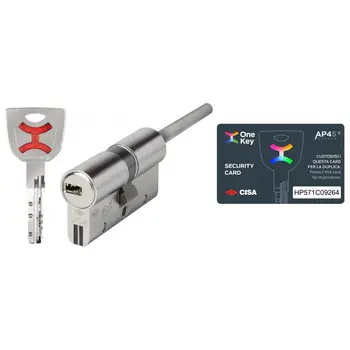 Цилиндровый механизм Cisa (Чиза) AP4S (95 мм/60+10+25) ключ-шток никель