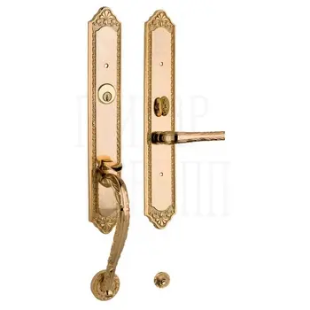 Ручка для входной двери Mestre OJ 2903 с замком и ключами золото 24к