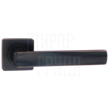 Дверные ручки Renz (Ренц) 'Остия' INDH 74-02 на квадратной розетке бронза черная с патиной