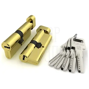 Цилиндровый механизм Fuaro (Фуаро) с вертушкой R602/80 mm (35+10+35) латунь