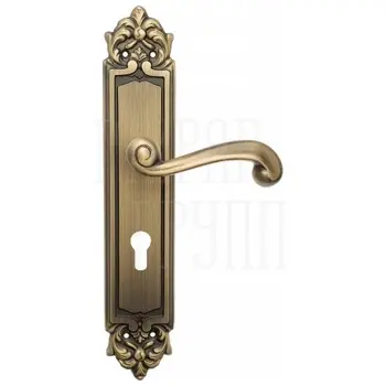 Дверная ручка Venezia 'CARNEVALE' на планке PL96 матовая бронза (cyl)