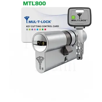 Цилиндровый механизм ключ-ключ Mul-T-Lock (Светофор) MTL800 125 mm (55+10+60) никель + флажок