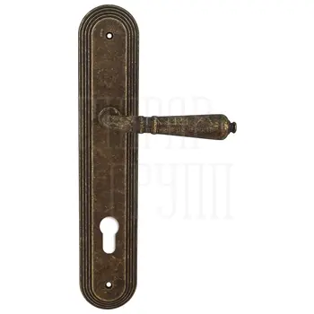 Дверная ручка Extreza 'PETRA' (Петра) 304 на планке PL05 античная бронза (cyl)