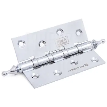 Дверная петля латунная универсальная PALLADIUM N 500 A-4 100 мм (латунная) 60/70 кг полированный хром