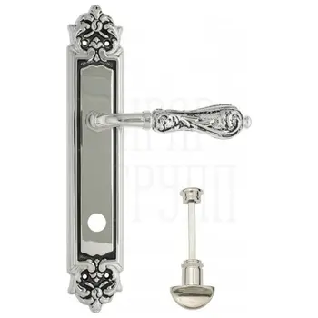 Дверная ручка Venezia 'MONTE CRISTO' на планке PL96 натуральное серебро (wc)