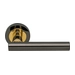 Дверные ручки на розетке Morelli Luxury "Calla", черный хром + золото