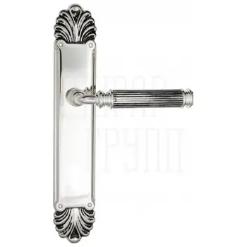 Дверная ручка Venezia 'MOSCA' на планке PL87 натуральное серебро (cyl)