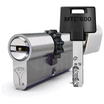 Цилиндровый механизм ключ-вертушка Mul-T-Lock (Светофор) MTL600 111 mm (26+10+75) никель + шестерня