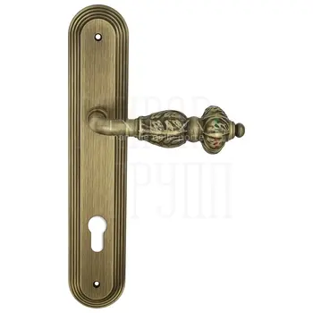 Дверная ручка Extreza 'TESLA' (Тесла) 315 на планке PL05 матовая бронза (cyl)