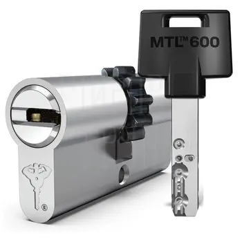 Цилиндровый механизм ключ-ключ Mul-T-Lock (Светофор) MTL600 95 mm (30+10+55) никель + шестерня