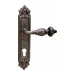 Дверная ручка на планке Melodia 230/229 'Gemini', античное серебро (cyl)