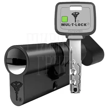 Цилиндровый механизм ключ-вертушка Mul-T-Lock (Светофор) MTL800 90 mm (35+10+45) черный + флажок