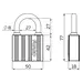 Замок Fuaro (Фуаро) навесной PL-UNI-0450 3key, схема