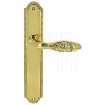 Дверная ручка Extreza 'MIREL-ROSE' (Мирель-роуз) на планке PL03 полированное золото