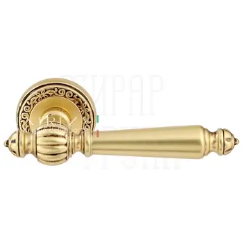 Дверная ручка Extreza 'Daniel' (Даниел) 308 на круглой розетке R06 французское золото