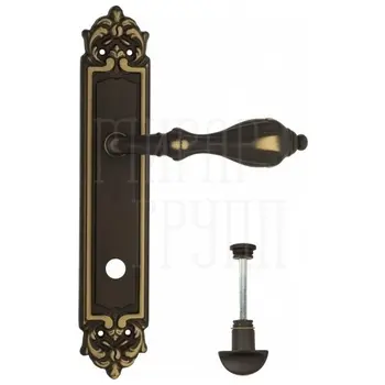 Дверная ручка Venezia 'ANAFESTO' на планке PL96 темная бронза (wc)