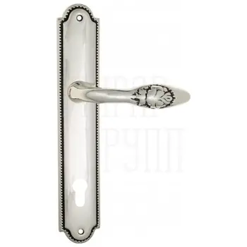 Дверная ручка Venezia 'CASANOVA' на планке PL98 натуральное серебро (cyl)