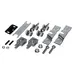 Комплект роликов SET-120 K.SISTEM (Италия) до 120 кг и 2 метра профиль для раздвижной двери, с двумя доводчиками, схема или фото