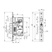 Корпус Fuaro (Фуаро) врезного замка c защёлкой MDV10/C-60.85.3R14, схема