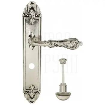 Дверная ручка Venezia 'MONTE CRISTO' на планке PL90 натуральное серебро (wc)