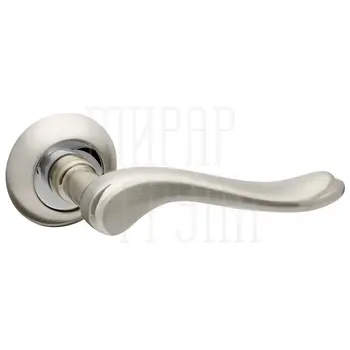Дверные ручки на раздельном основании Fuaro (Фуаро) 'GRAZIA' RM матовый никель + хром