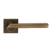 Дверная ручка Extreza Hi-tech "SANTA" (Санта) 128 на квадратной розетке R15, матовая бронза