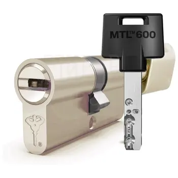 Цилиндровый механизм ключ-вертушка Mul-T-Lock (Светофор) MTL600 66 mm (30+10+26) латунь + флажок