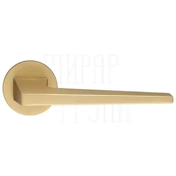 Дверная ручка Extreza Hi-Tech 'ALIOT' (Алиот) 129 на круглой розетке R16 матовое золото