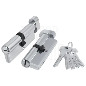 Цилиндровый механизм Fuaro (Фуаро) (200 ZM/60) 2000ZM Knob 60 (25+10+25) с вертушкой хром