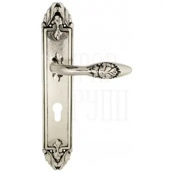Дверная ручка Venezia 'CASANOVA' на планке PL90 натуральное серебро (cyl)