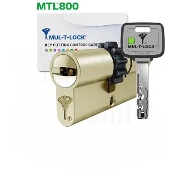 Цилиндровый механизм ключ-ключ Mul-T-Lock (Светофор) MTL800 140 mm (60+10+70) латунь + шестерня