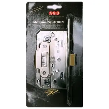 Защелка тихая AGB Mediana Evolution под завертку с отв. пл. крепеж (BOX) матовый хром