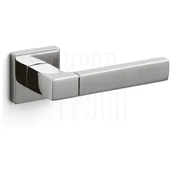 Дверные ручки на розетке Olivari Planet Q Bicolor матовый хром + хром