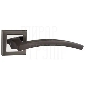 Дверная ручка Punto (Пунто) на квадратной розетке 'NAVY' QL хром + графит