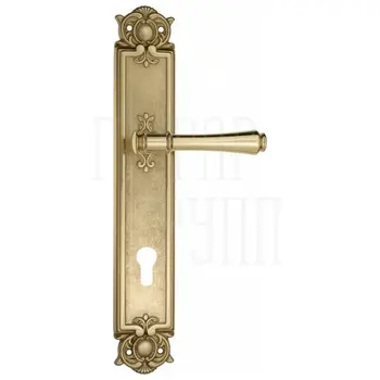 Дверная ручка Venezia 'CALLISTO' на планке PL97 полированная латунь (cyl)