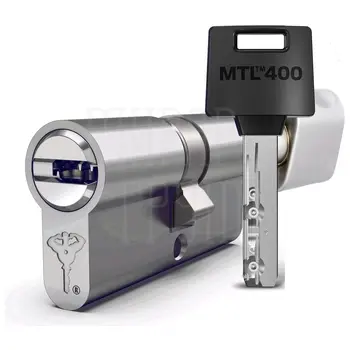 Цилиндровый механизм ключ-вертушка Mul-T-Lock (Светофор) MTL400 66 mm (30+10+26) никель + флажок